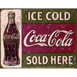 Coke 1916 ice cold metal sign