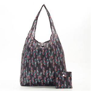 black feather shopping bag