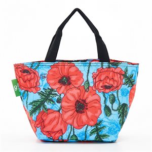 blue poppies lunch bag