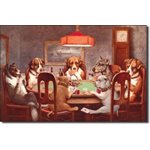 dogs playing cards 12 x 16 metal sign