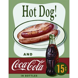 Enseigne metal Hot dog & coke