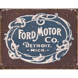 Enseigne metal logo Ford historique