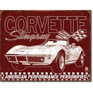 Corvette metal sign