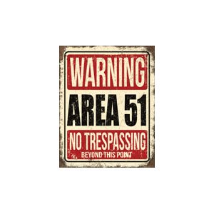 Area 51 metal sign