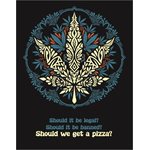 Weed pizza metal sign