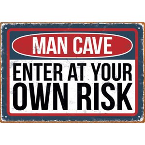 Enseigne metal Man Cave ENTER 8x12'
