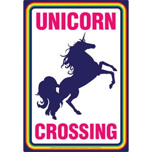 Unicorn 8x12 metal sign
