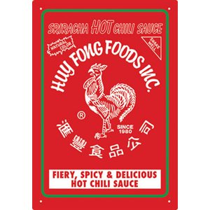 Enseigne metal Sriracha-hot 8x12