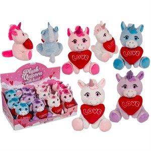 Unicorn plush with heart / 12