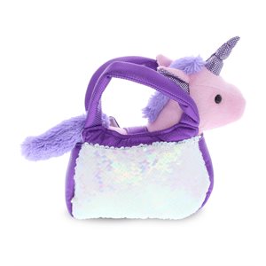 PLUSH PURSE PET CARRIER PURPLE SEQUINS