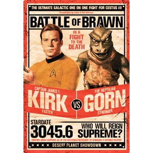 Enseigne metal Kirk vs Gorn 8x12