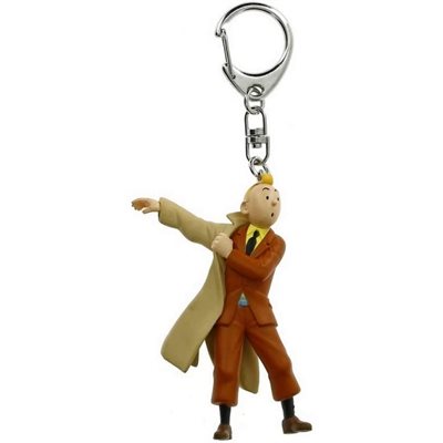 Porte-cle Tintin met son trench 6cm